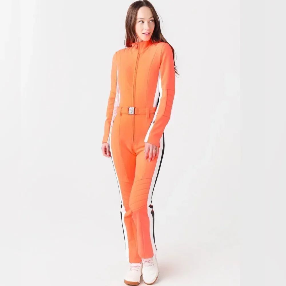 Bogner Talisha Padded Belted Ski Suit Bright Orange NWT US 10 Medium